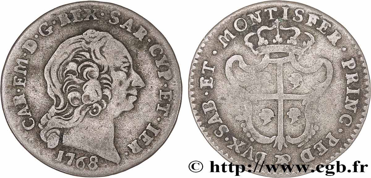 DUCHY OF SAVOY - CHARLES-EMMANUEL III Reale 1768 Turin BC 