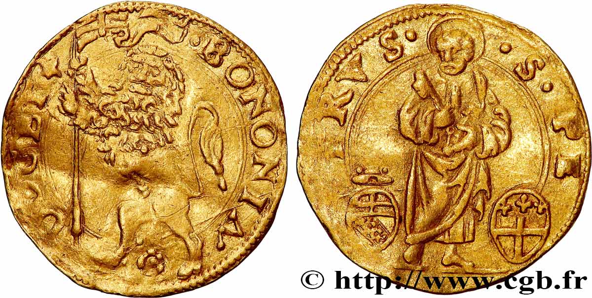 ITALIA - STATOS PONTIFICOS - CLEMENTE VII (Giulio de Medicis) Ducat papal n.d. Bologne MBC 