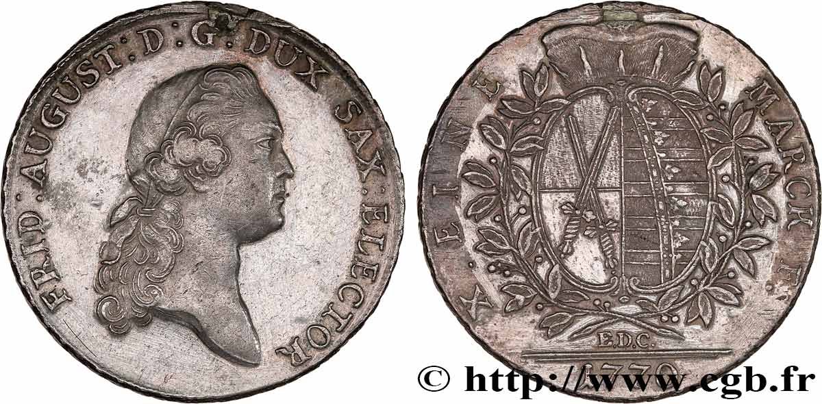 ALLEMAGNE - ÉLECTORAT DE SAXE - FRÉDÉRIC-AUGUSTE III 1 Thaler  1770 Dresde TTB 