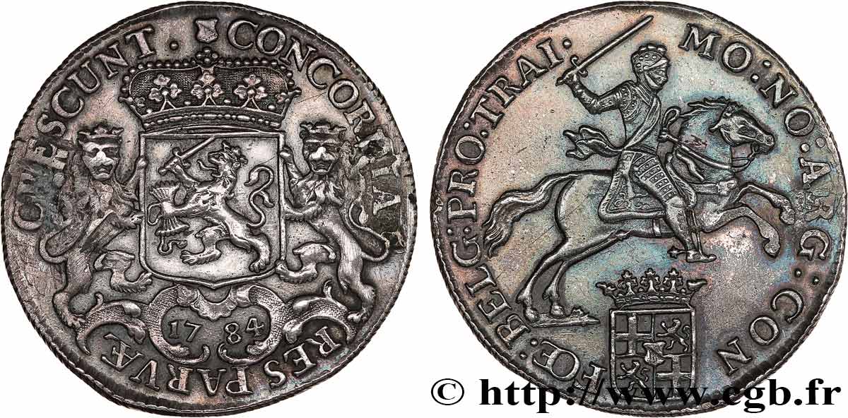 PAíSES BAJOS - PROVINCIAS UNIDAS - UTRECHT Demi-ducaton au cavalier 1784  MBC/MBC+ 
