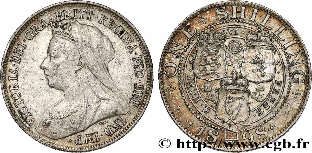 UNITED KINGDOM 1 Shilling Victoria 1898  VF 