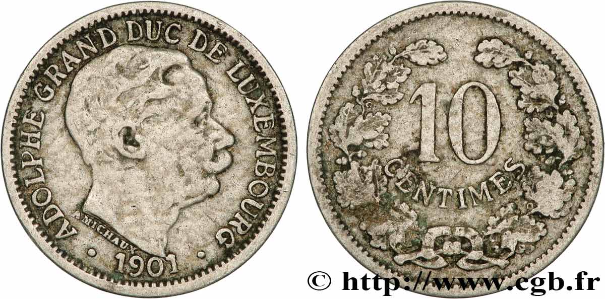 LUXEMBURG 10 Centimes grand-duc Adolphe 1901  SS 