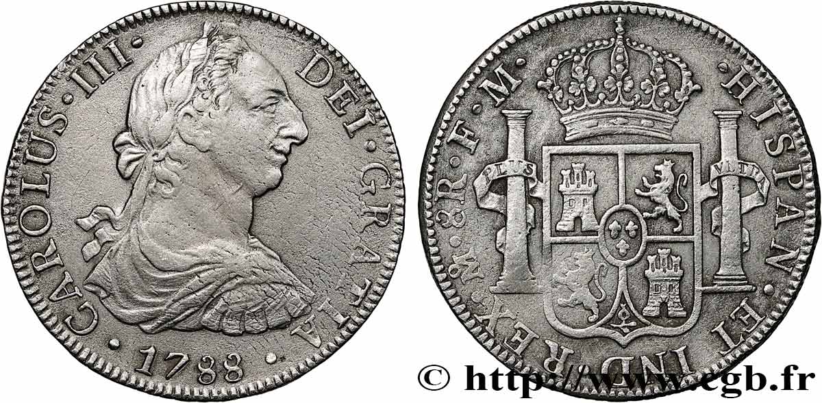 MEXIQUE - CHARLES III 8 Reales 1788 Mexico TTB 