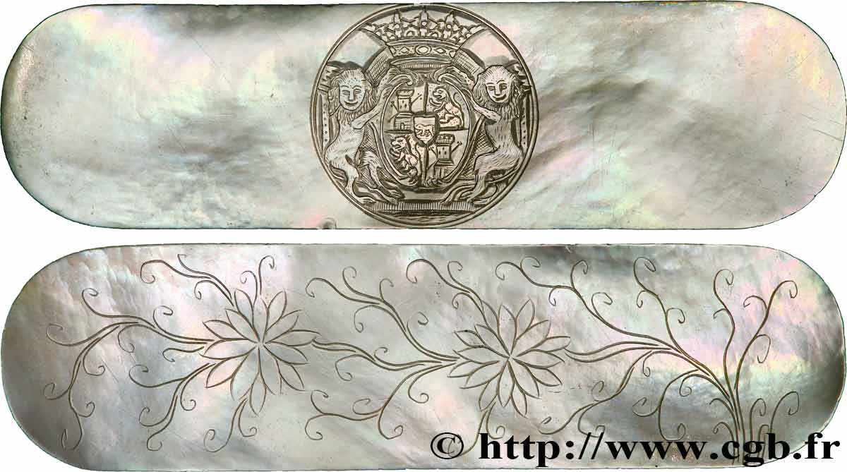 Broche Bijou Royaliste En Nacre - Insigne Fleur De Lys - XIXème Siècle
