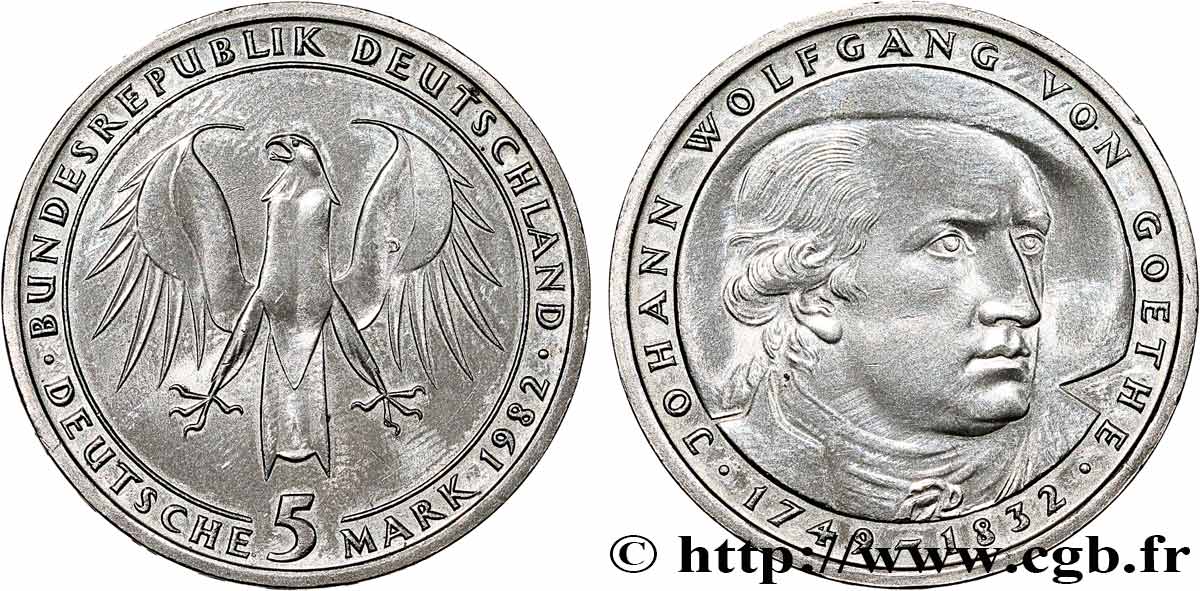 GERMANY 5 Mark Johann Wolfgang von Goethe 1982 Munich - D AU 