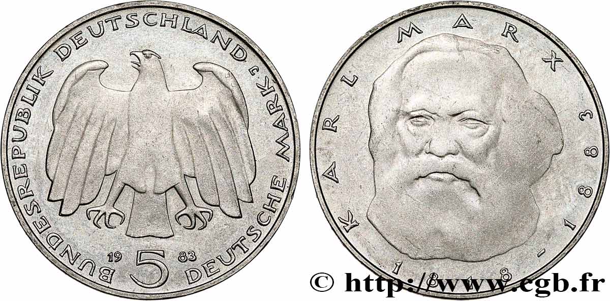 GERMANY 5 Mark Karl Marx 1983 Hambourg AU 