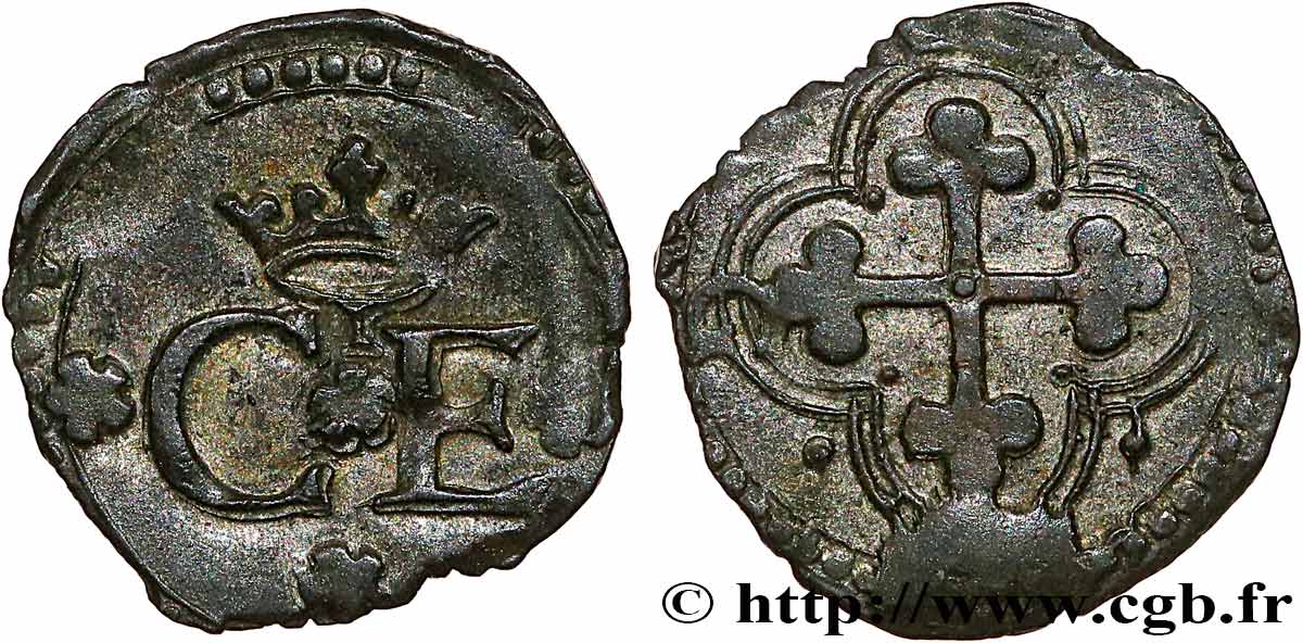 SAVOYEN - HERZOGTUM SAVOYEN - KARL EMANUEL I. Quart de sol (quarto di soldo) n.d. Gex fSS 