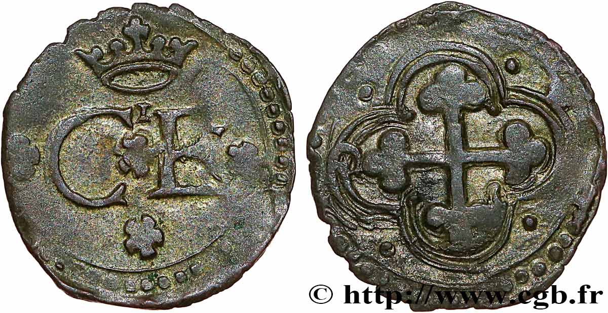 SAVOYEN - HERZOGTUM SAVOYEN - KARL EMANUEL I. Quart de sol (quarto di soldo) n.d. Gex fSS 