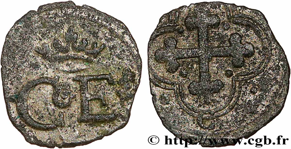 SAVOY - DUCHY OF SAVOY - CHARLES-EMMANUEL I Quart de sol (quarto di soldo) n.d. Chambéry VF 
