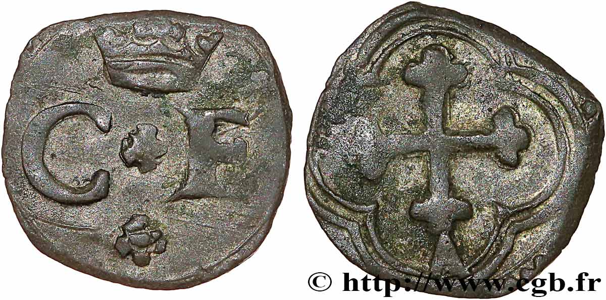 SAVOIE - DUCHÉ DE SAVOIE - CHARLES-EMMANUEL Ier Quart de sol (quarto di soldo) n.d. Aoste TB+ 