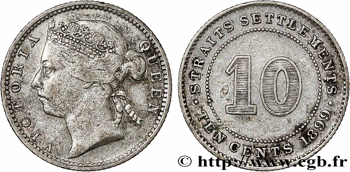 INSEDIAMENTI DELLO STRETTO 10 Cents Victoria 1899  BB 