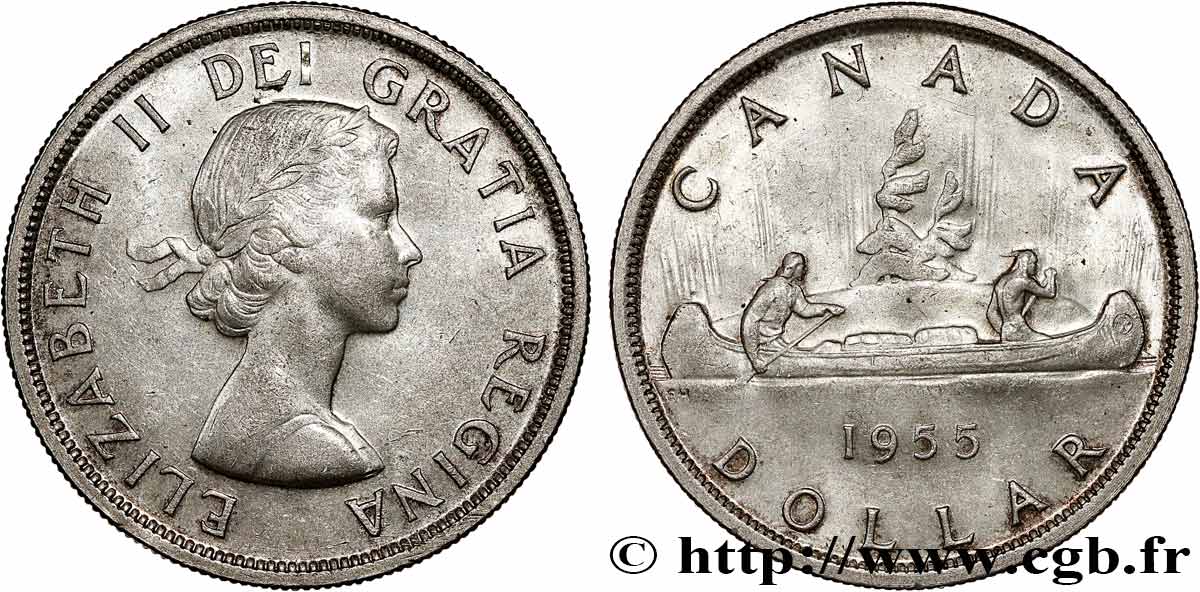 CANADA 1 Dollar Elisabeth II 1955  TTB+ 