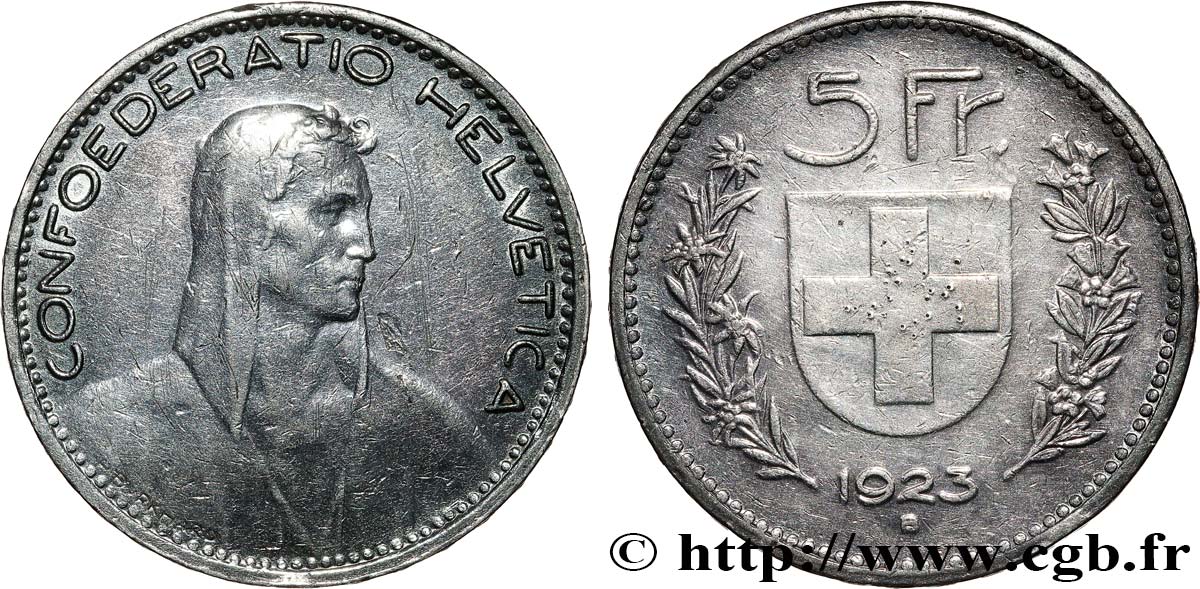 SUIZA 5 Francs Berger 1923 Berne BC+ 