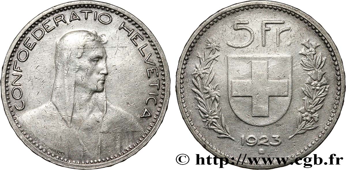 SCHWEIZ 5 Francs Berger 1923 Berne fSS 
