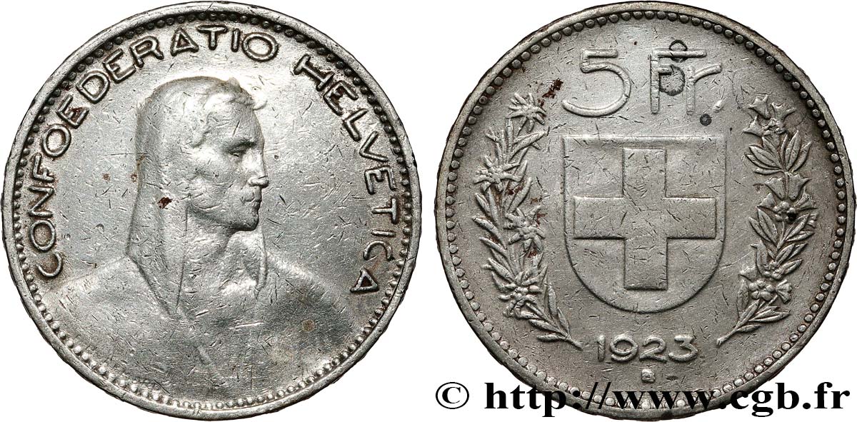 SCHWEIZ 5 Francs Berger 1923 Berne fSS 