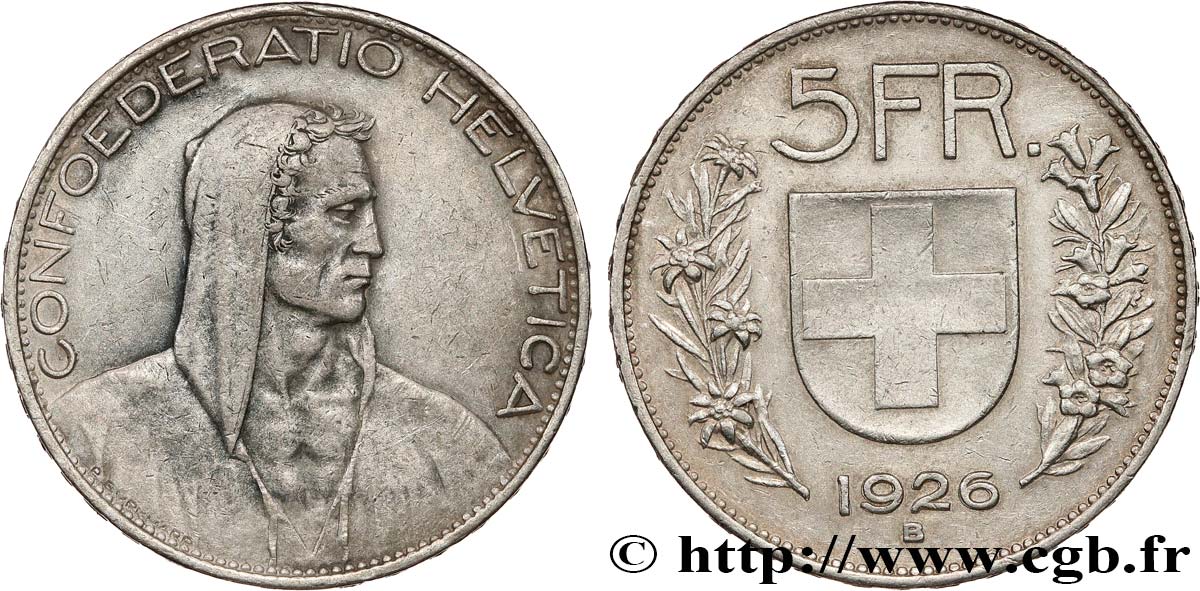 SCHWEIZ 5 Francs Berger 1926 Berne SS 