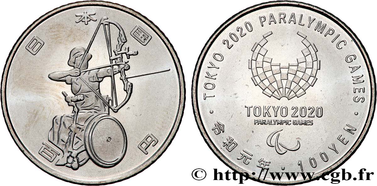 JAPON 100 Yen Jeux Para-Olympiques Tokyo 2020 - tir à l’arc (2019) Hiroshima SPL 