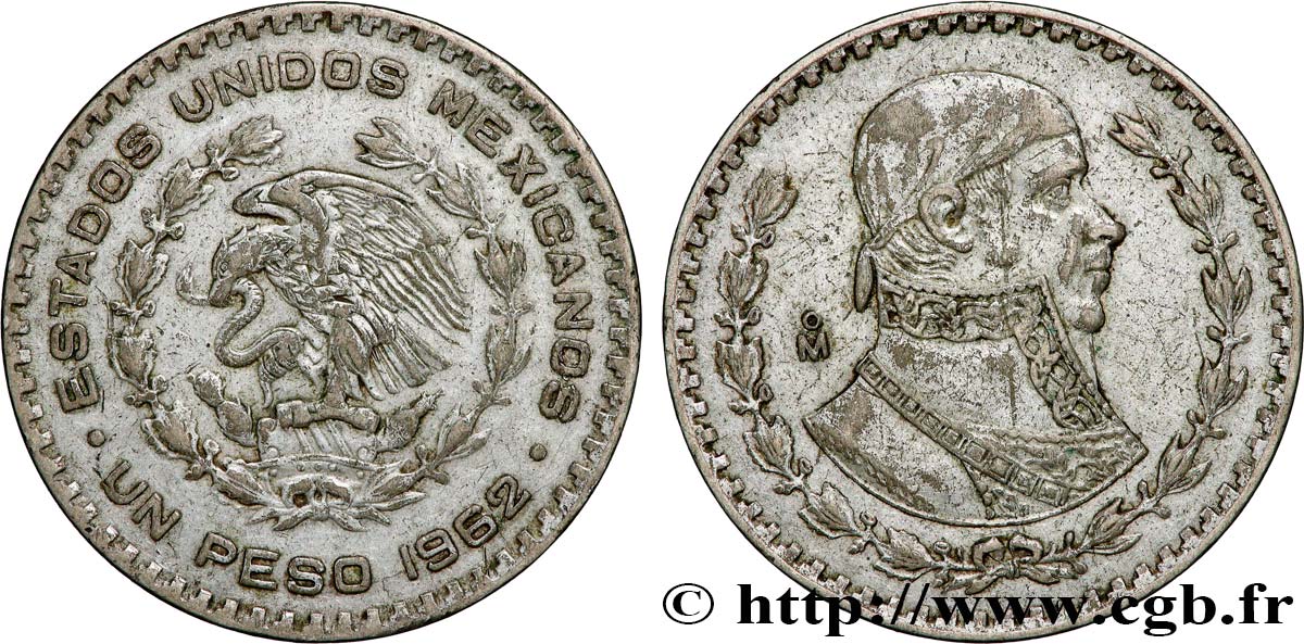 MÉXICO 1 Peso Jose Morelos y Pavon 1962 Mexico MBC 