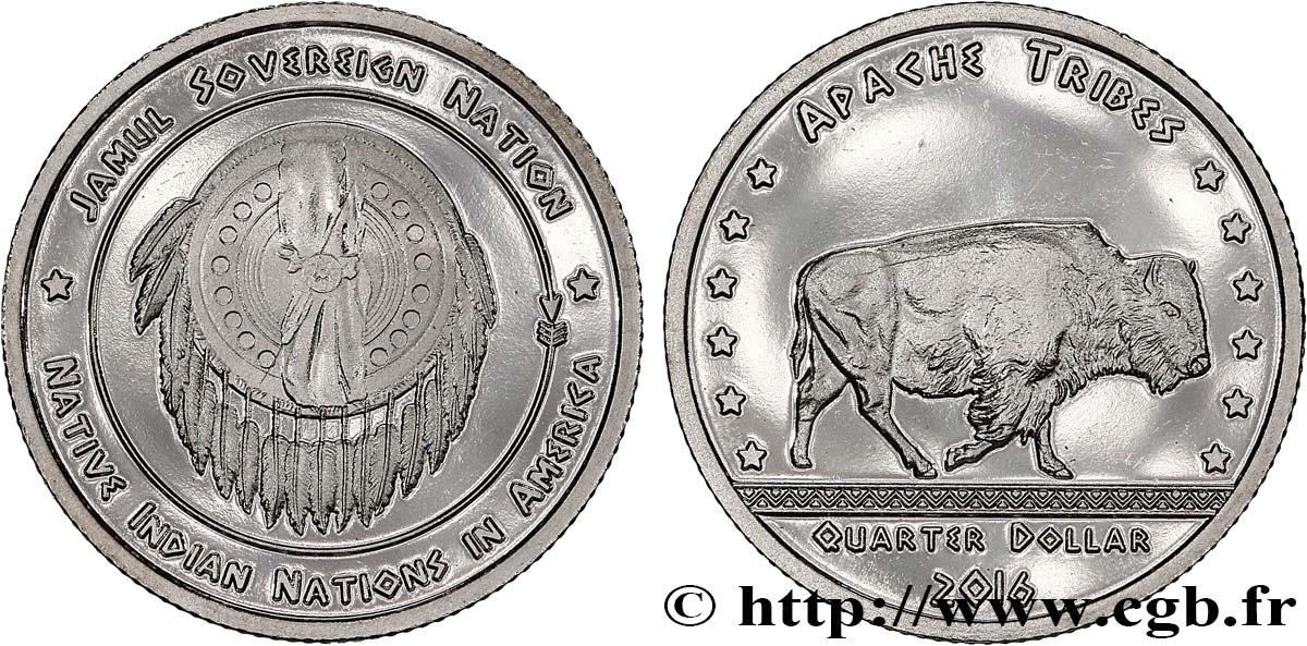 UNITED STATES OF AMERICA - Native Tribes 1/4 (Quarter) Dollar Proof Tribus Apache 2016  MS 