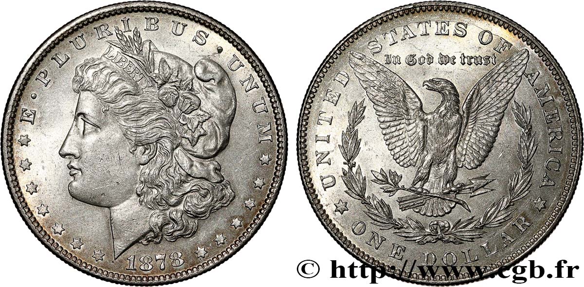 ÉTATS-UNIS D AMÉRIQUE 1 Dollar Morgan 1878 Philadelphie TB+ 