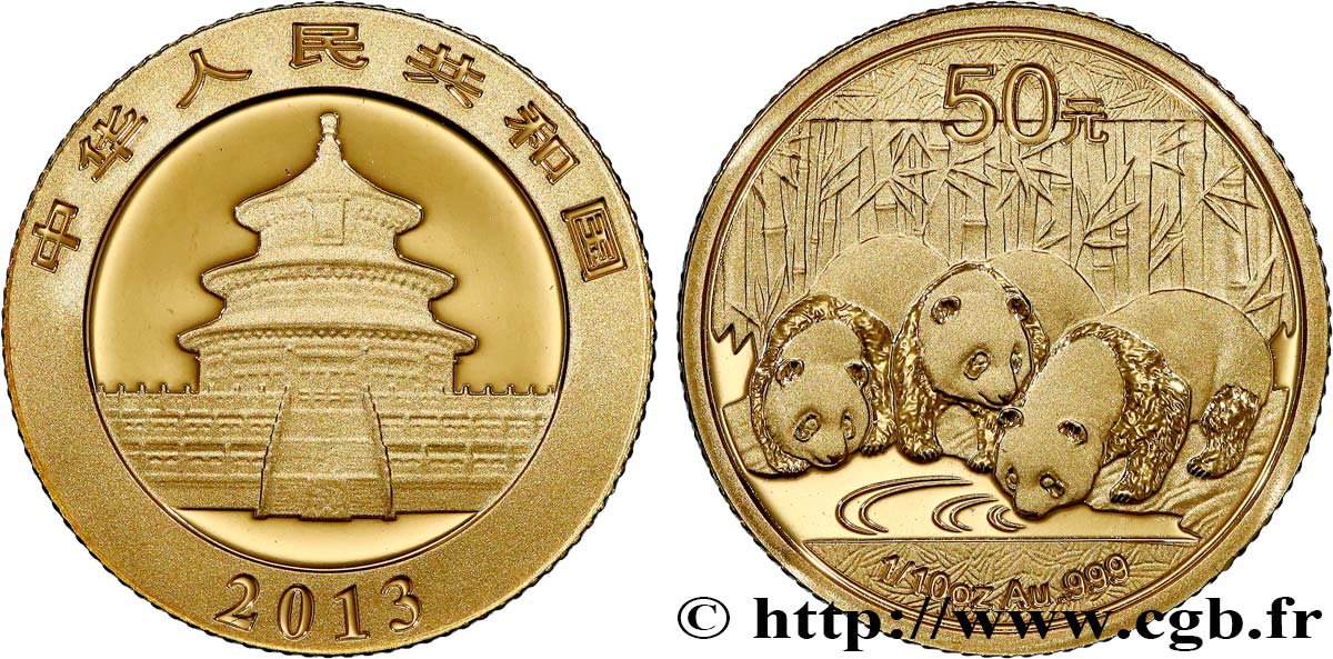 CHINA 50 Yuan Proof Panda 2013  MS 