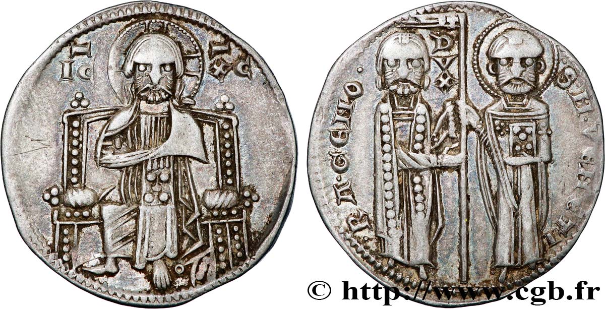 ITALY - VENICE - RENIERO ZENO (45th doge) Grosso ou Matapan c. 1253-1268 Venise AU 
