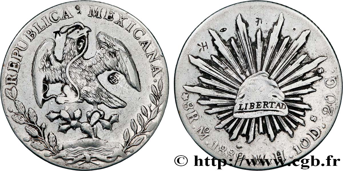 MEXICO 8 Reales 1889 Mexico XF 
