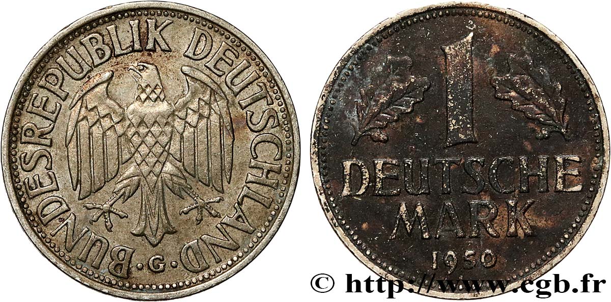 ALLEMAGNE 1 Deutsche Mark 1950 Karlsruhe TTB 