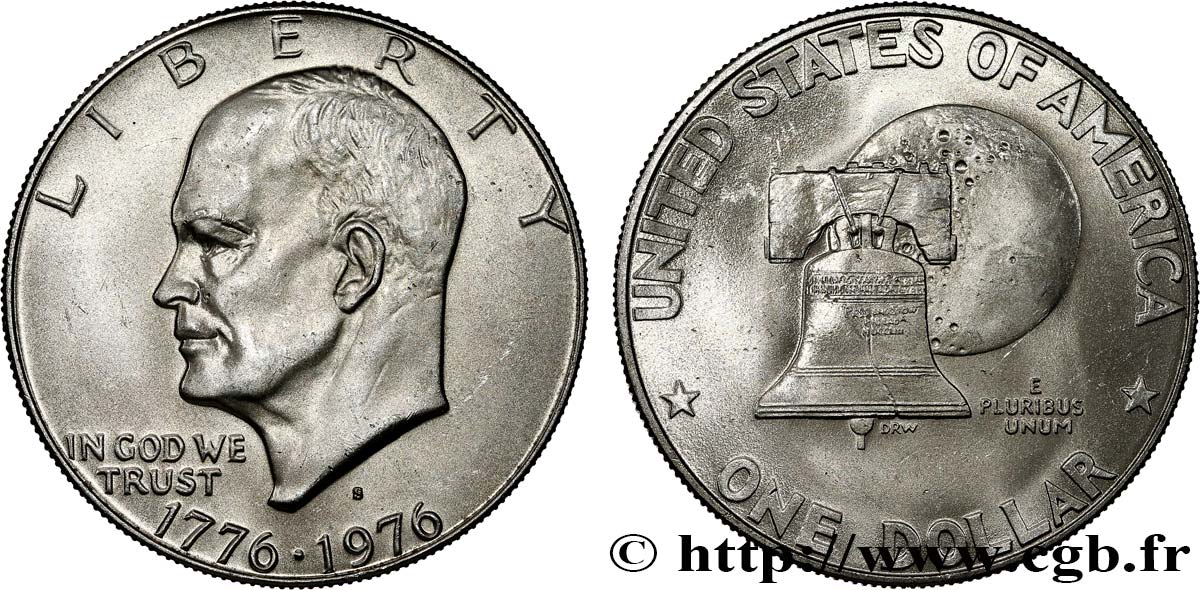 UNITED STATES OF AMERICA 1 Dollar Eisenhower Bicentenaire 1976 San Francisco AU 