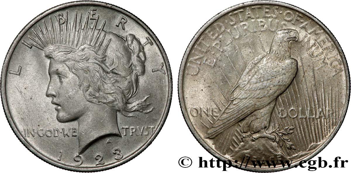 ESTADOS UNIDOS DE AMÉRICA 1 Dollar type Peace 1923 Philadelphie MBC+ 