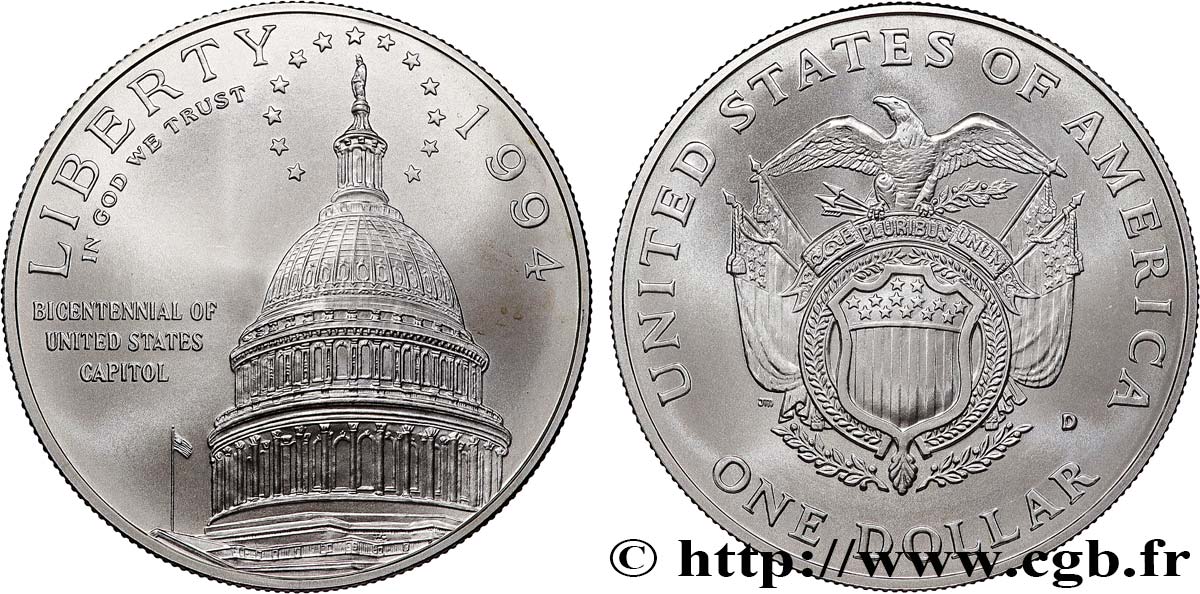 ÉTATS-UNIS D AMÉRIQUE 1 Dollar dôme du Capitol 1994 Denver SPL 