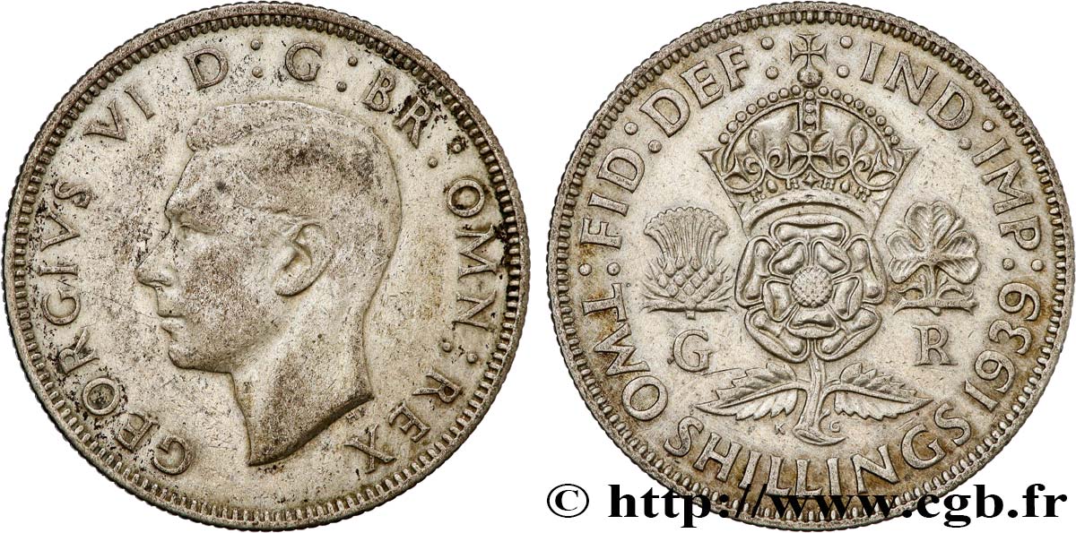 ROYAUME-UNI 1 Florin (2 Shillings) Georges VI 1939  TB+ 