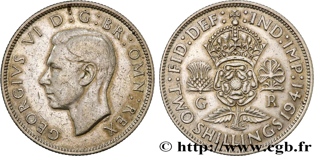 REGNO UNITO 1 Florin (2 Shillings) Georges VI 1941  BB 