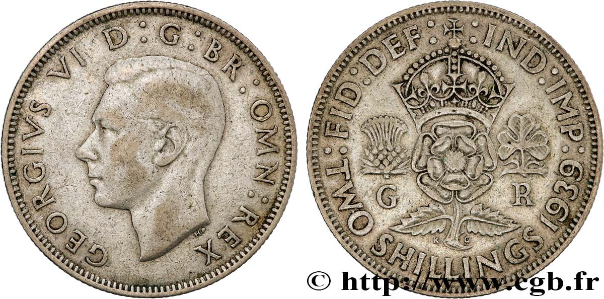ROYAUME-UNI 1 Florin (2 Shillings) Georges VI 1939  TB+ 