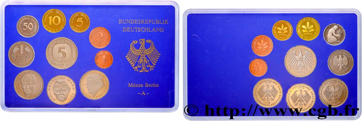 GERMANY Série Proof 10 monnaies 1994 Berlin MS 