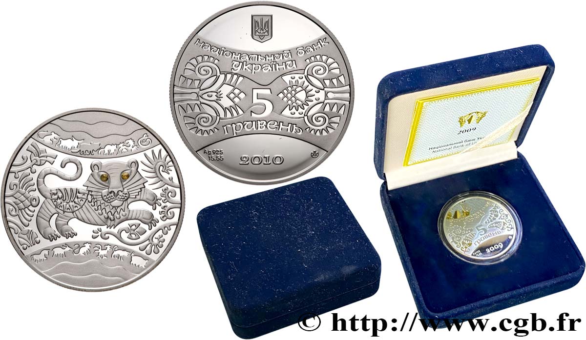 UKRAINE 5 Hryven Proof Année du Tigre 2010 Kyiv MS 