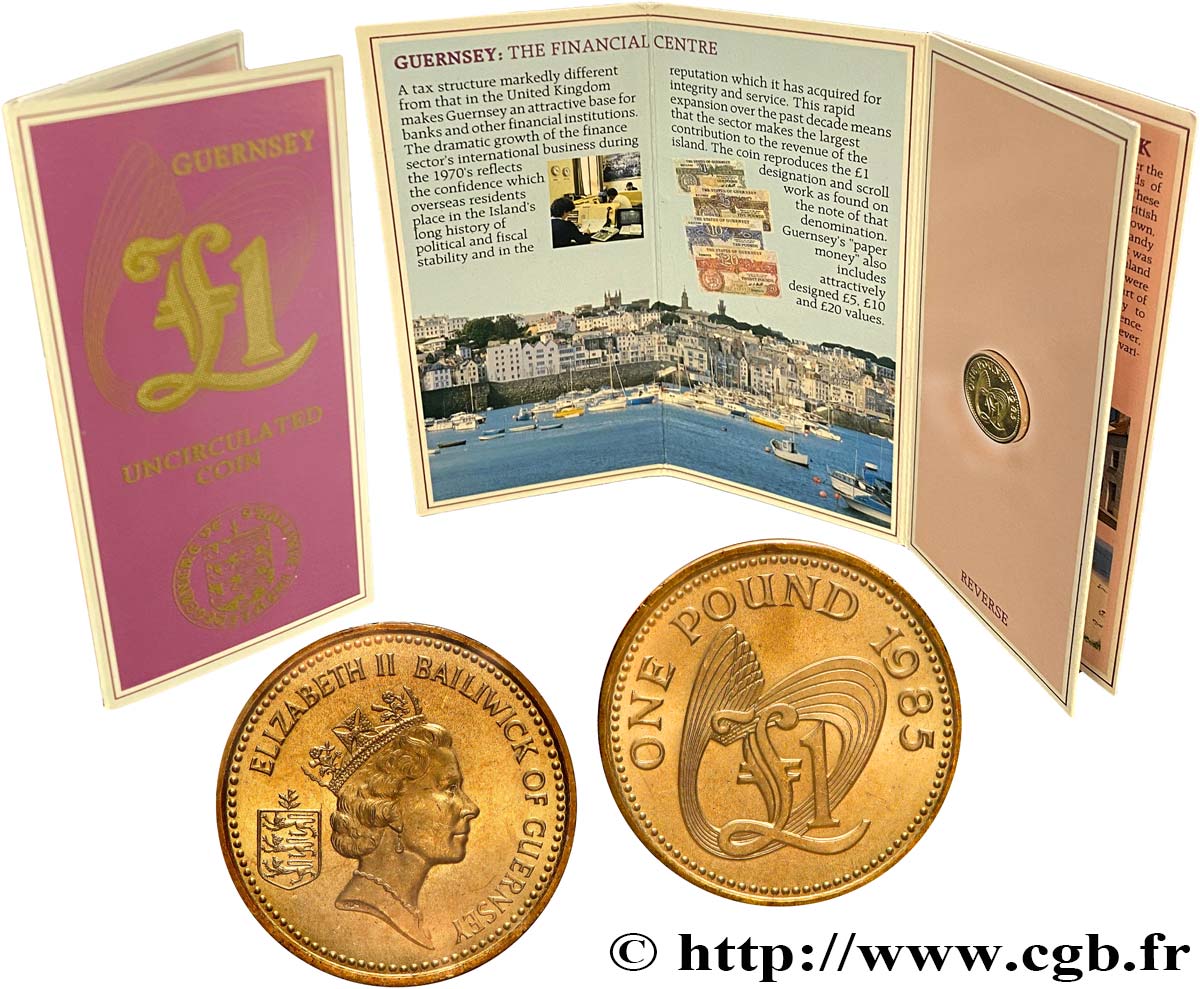 GUERNSEY 1 Pound (Livre) 1985 Royal Mint ST 