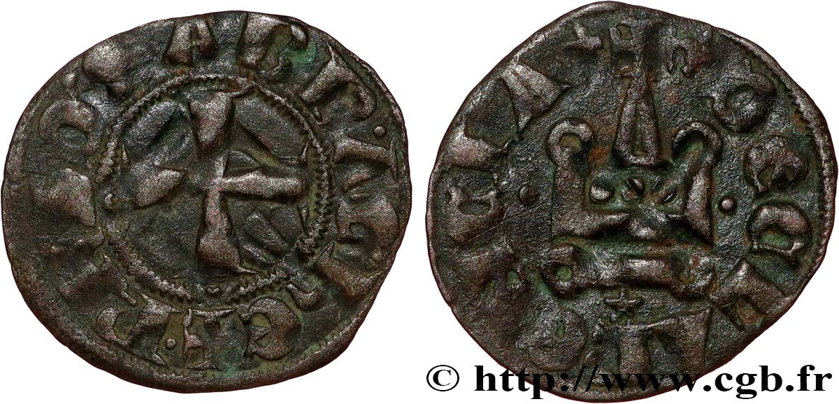 SAVOY - PRINCIPALITY OF ACHAEA - PHILIP OF ACHAEA Denier tournois n.d. Turin XF 