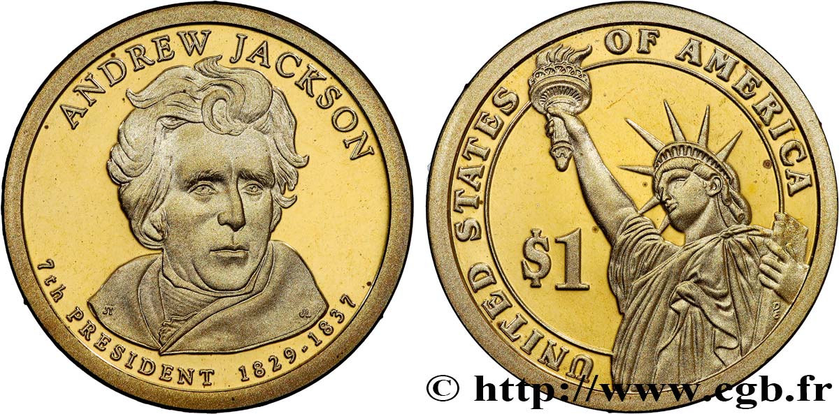 ESTADOS UNIDOS DE AMÉRICA 1 Dollar Présidentiel Proof Andrew Jackson 2008 San Francisco FDC 