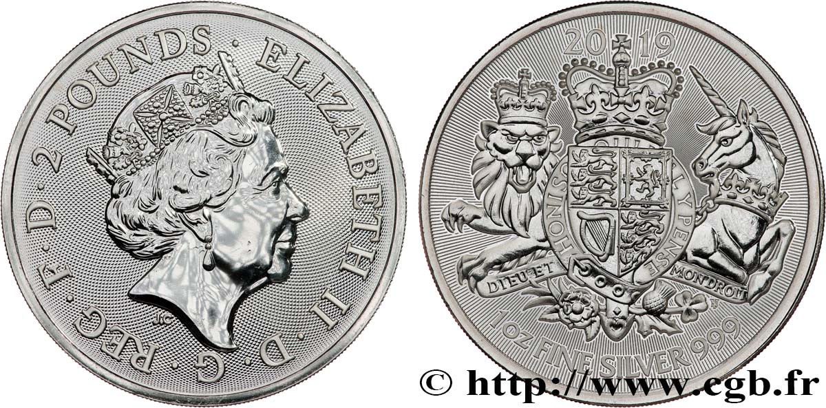 UNITED KINGDOM 2 Pounds Armoiries Royales 2019  MS 