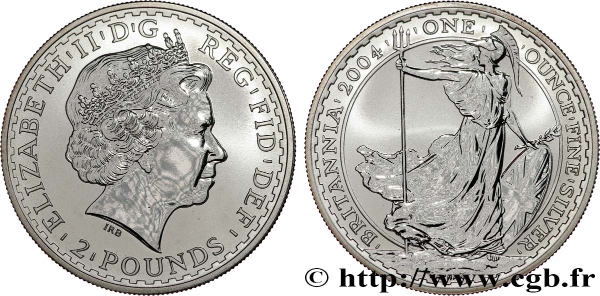 ROYAUME-UNI 2 Pounds Proof Britannia 2004  FDC 
