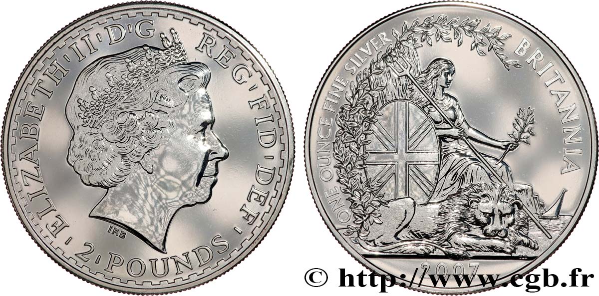 UNITED KINGDOM 2 Pounds Britannia 2007  MS 