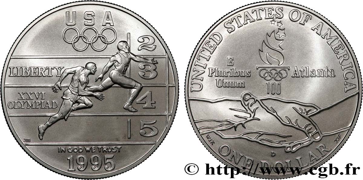 ÉTATS-UNIS D AMÉRIQUE 1 Dollar J.O. d’Atlanta, Finish 1995 Denver SPL 