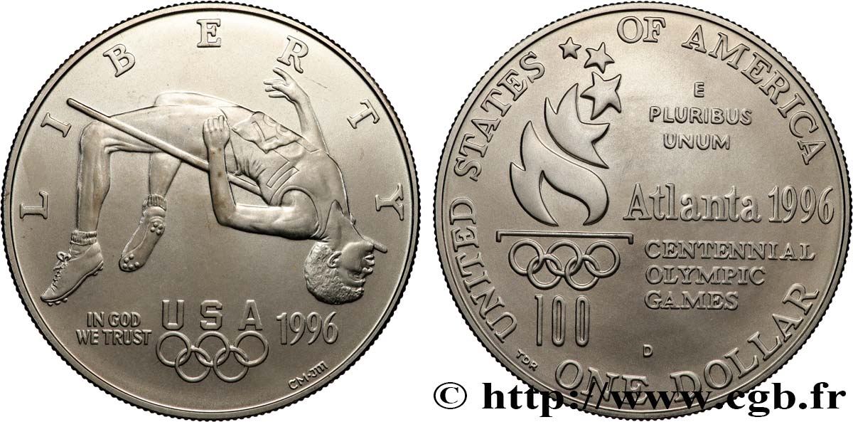 ÉTATS-UNIS D AMÉRIQUE 1 Dollar Jeux Olympiques d’Atlanta 1996 - Saut en hauteur 1996 Denver SPL 