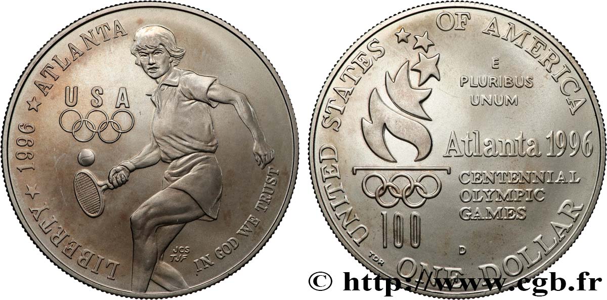 STATI UNITI D AMERICA 1 Dollar Jeux Olympiques d’Atlanta 1996 - Tennis 1996 Denver MS 