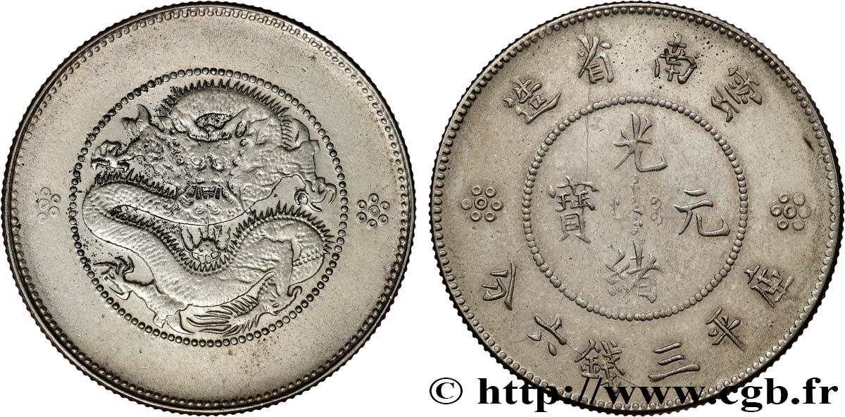 CHINE 50 Cents Province du Yunnan 1911  TTB 