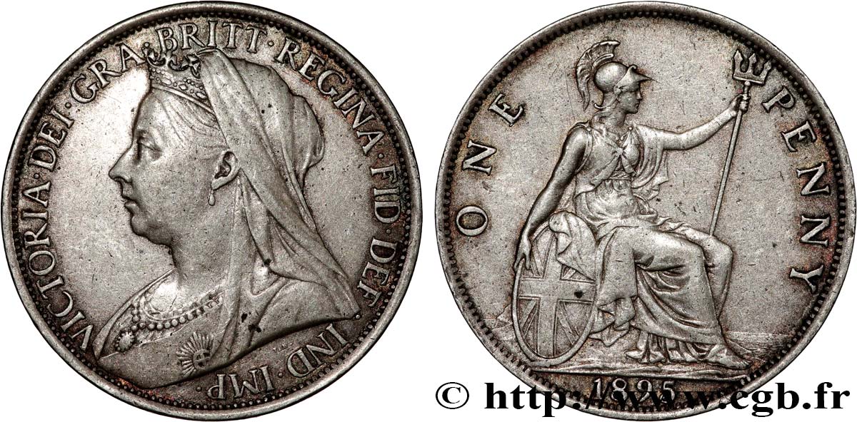 REINO UNIDO 1 Penny Victoria “old head” 1895  MBC 