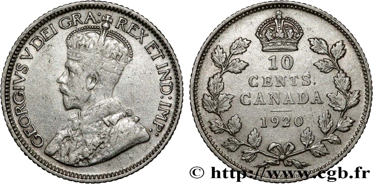 KANADA 10 Cents Georges V 1920  SS 