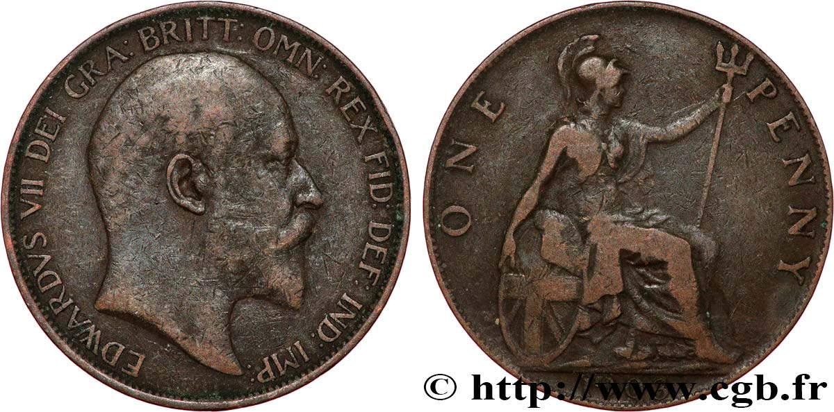 ROYAUME-UNI 1 Penny Edouard VII 1903  TB+ 