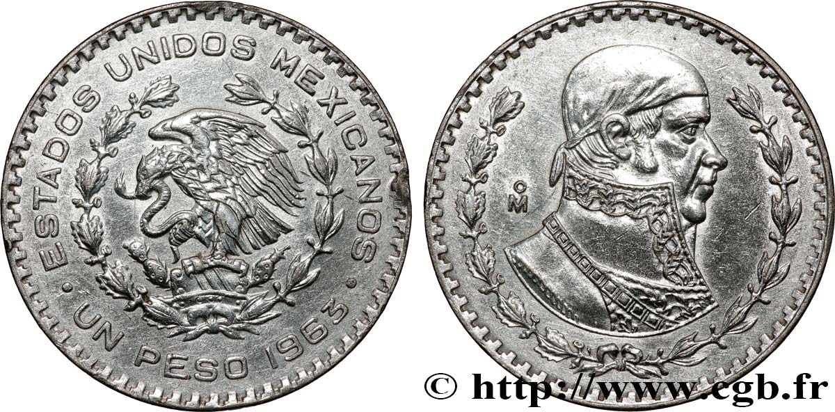 MÉXICO 1 Peso Jose Morelos y Pavon 1963 Mexico MBC+ 
